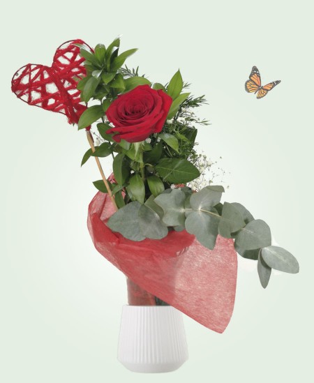 Ramo rosa y corazon 2